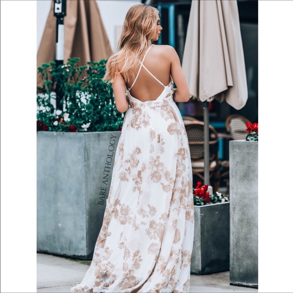 💜NWT Stunning Tulle/Beige Velvet Maxi - Picture 6 of 6